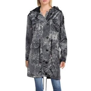 Avec Les Filles Tie-Dye Rain Anorak Charcoal Long Women’s size Medium